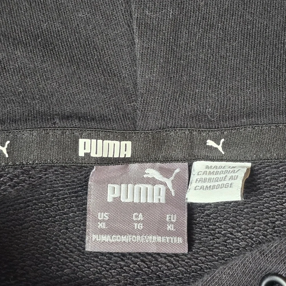 PUMA Hoodie Women's XL Black Pullover Sweatshirt‎ Fleece Logo Athletic Casual
